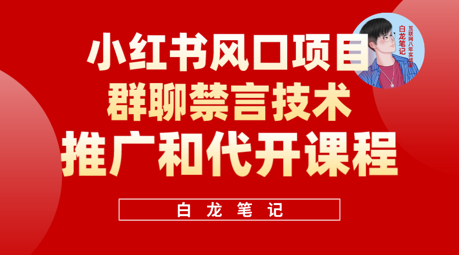 小红书风口项目日入300+，小红书群聊禁言技术代开项目，适合新手操作-烽云网