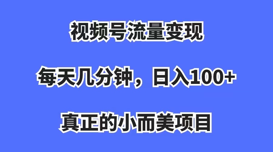 视频号流量变现，每天几分钟，收入100+，真正的小而美项目-烽云网