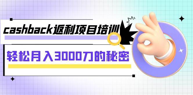 cashback返利项目培训：轻松月入3000刀的秘密（8节课）-烽云网
