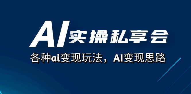 AI实操私享会，各种ai变现玩法，AI变现思路（67节课）-烽云网