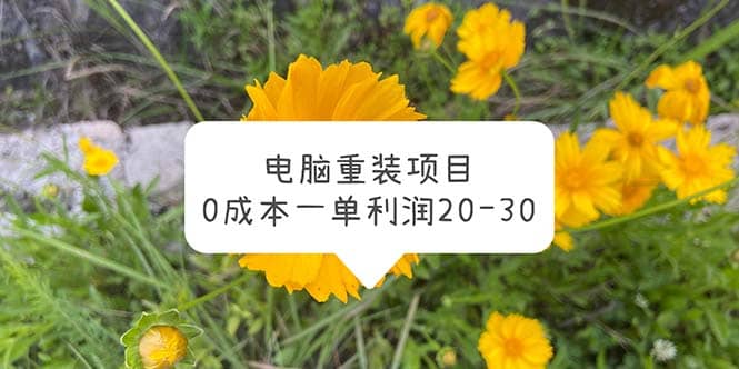 电脑系统重装项目，0成本一单利润20-30-烽云网