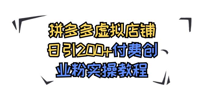 拼多多虚拟店铺日引200+付费创业粉实操教程-烽云网