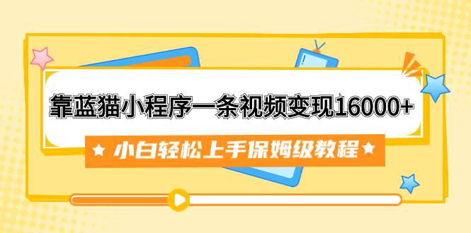 靠蓝猫小程序一条视频变现16000+小白轻松上手保姆级教程（附166G资料素材）-烽云网