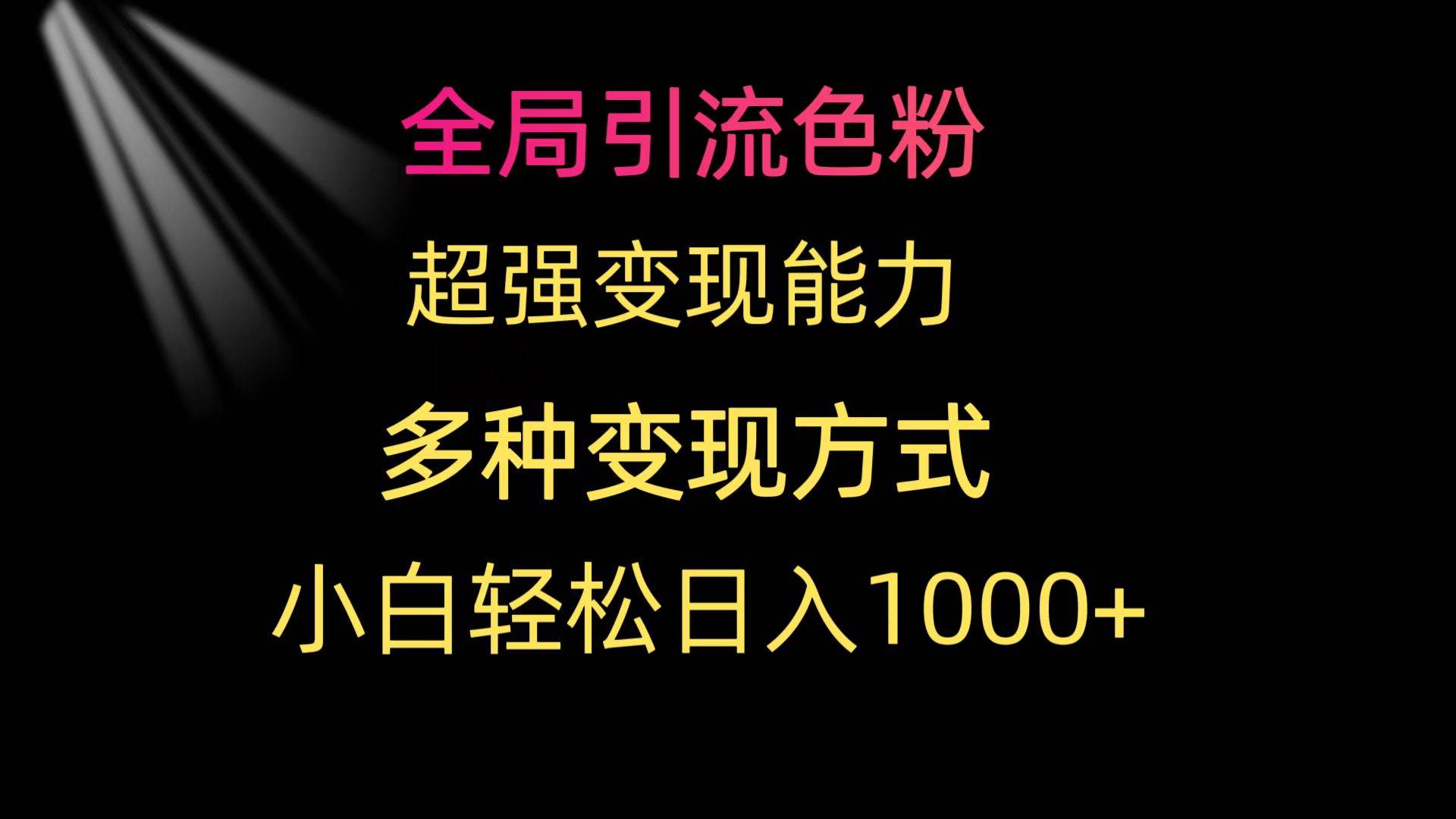 全局引流色粉 超强变现能力 多种变现方式 小白轻松日入1000+-烽云网