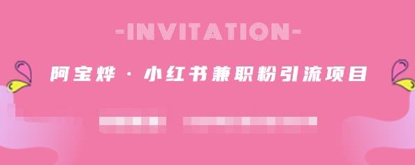 阿宝烨·小红书兼职粉引流项目，流量大，引流效果好【视频课程】-烽云网