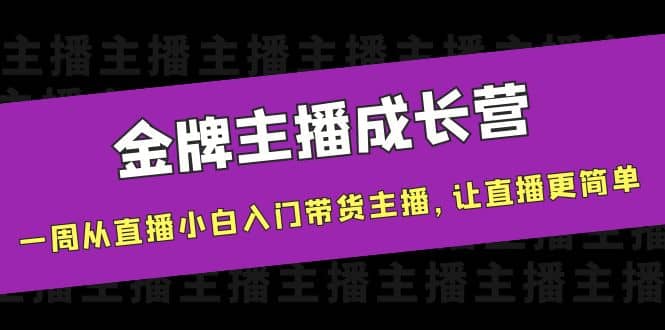 金牌主播成长营，一周从直播小白入门带货主播，让直播更简单-烽云网