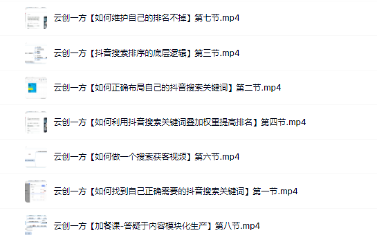 云创一方2022抖音SEO系列课程，教你如何快速上抖音搜索排名第一-烽云网