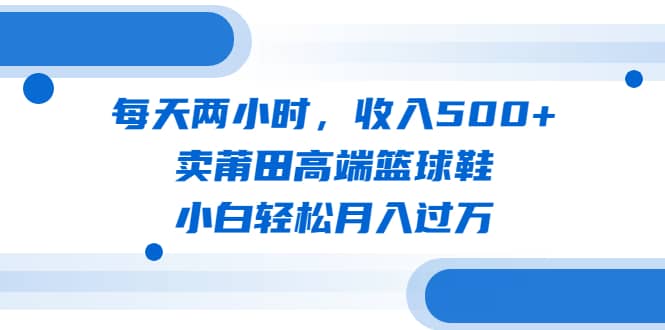 每天两小时，收入500+，卖莆田高端篮球鞋，小白轻松月入过万（教程+素材）-烽云网
