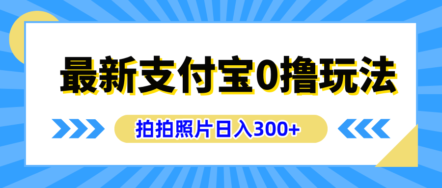 最新支付宝0撸玩法,拍照轻松赚收益,日入300+有手机就能做-烽云网