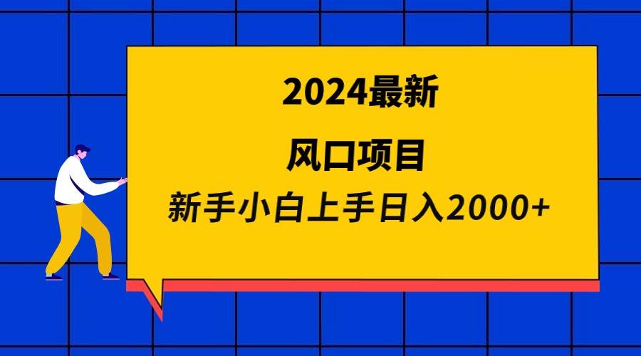 2024最新风口项目 新手小白日入2000+-烽云网