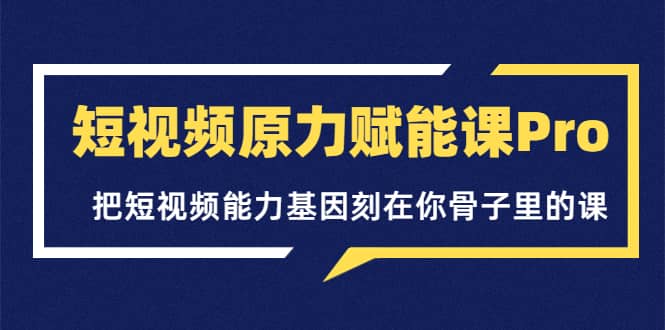 短视频原力赋能课Pro，把短视频能力基因刻在你骨子里的课（价值4999元）-烽云网
