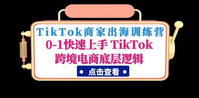 TikTok商家出海训练营：0-1快速上手 TikTok跨境电商底层逻辑(无水印)-烽云网