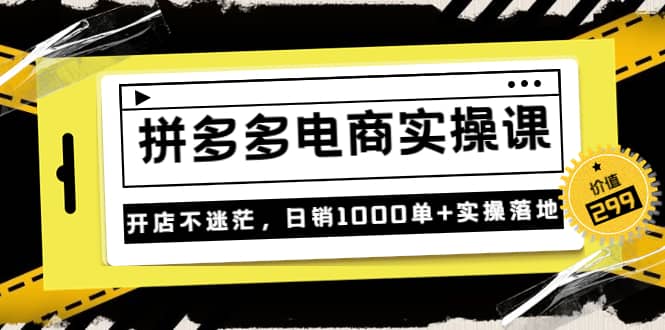 《拼多多电商实操课》开店不迷茫，日销1000单+实操落地（价值299元）-烽云网