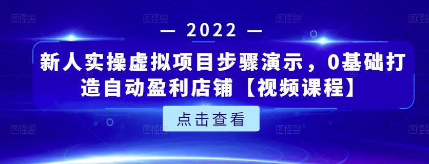 新人实操虚拟项目步骤演示，0基础打造自动盈利店铺【视频课程】-烽云网