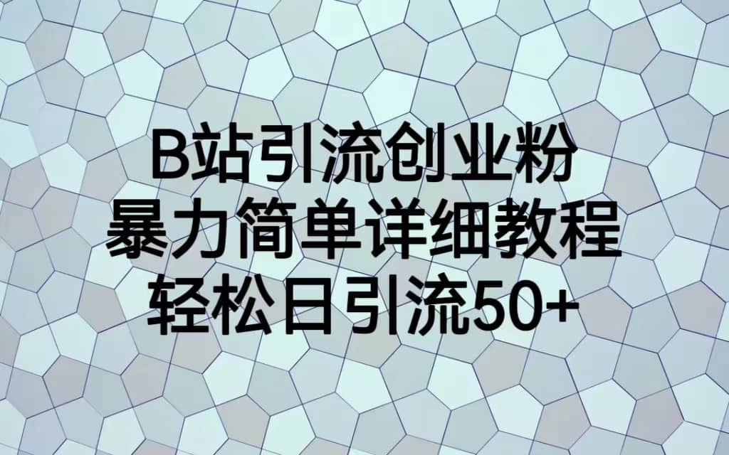 B站引流创业粉，暴力简单详细教程，轻松日引流50+-烽云网