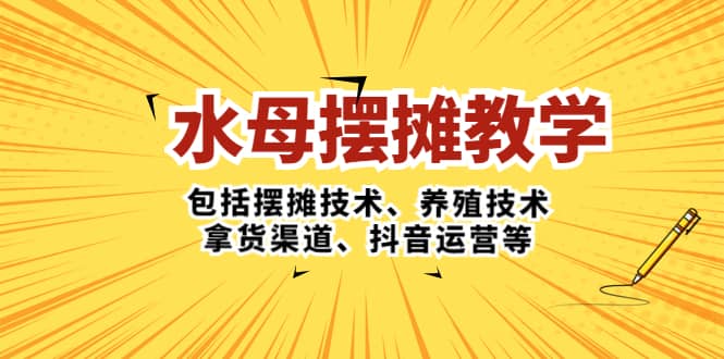 水母·摆摊教学，包括摆摊技术、养殖技术、拿货渠道、抖音运营等-烽云网
