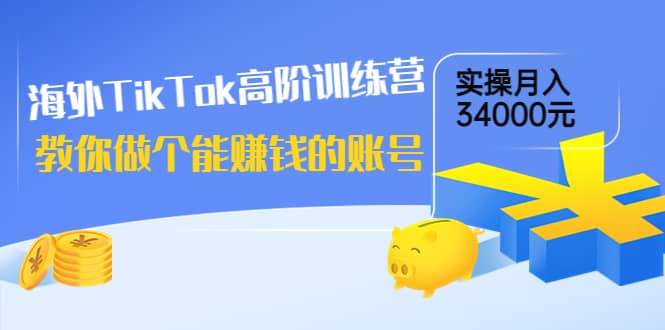 海外TikTok高阶训练营:教你做个能赚钱的账号,实操月入34000元!-烽云网