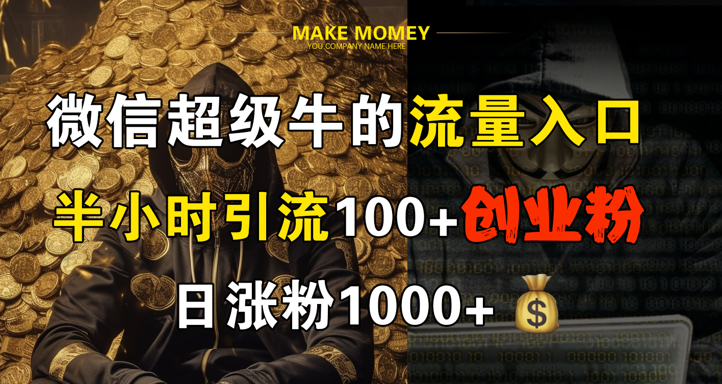 微信超级牛的流量入口,半小时引流100+创业粉,日涨粉1000+-烽云网