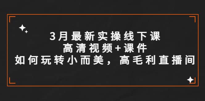 3月最新实操线下课高清视频+课件，如何玩转小而美，高毛利直播间-烽云网