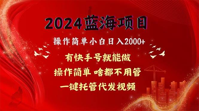 2024蓝海项目，网盘拉新，操作简单小白日入2000+，一键托管代发视频，…-烽云网