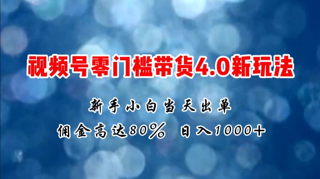 微信视频号零门槛带货4.0新玩法，新手小白当天见收益，日入1000+-烽云网