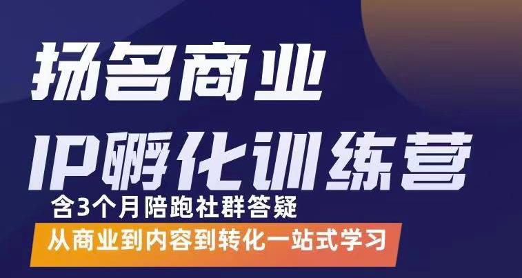 杨名商业IP孵化训练营,从商业到内容到转化一站式学 价值5980元-烽云网