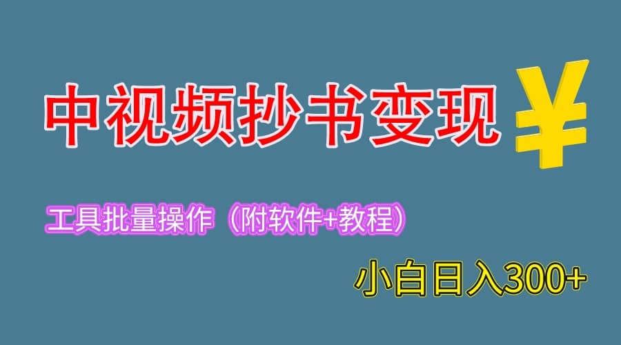 2023中视频抄书变现(附工具+教程),一天300+,特别适合新手操作的副业-烽云网