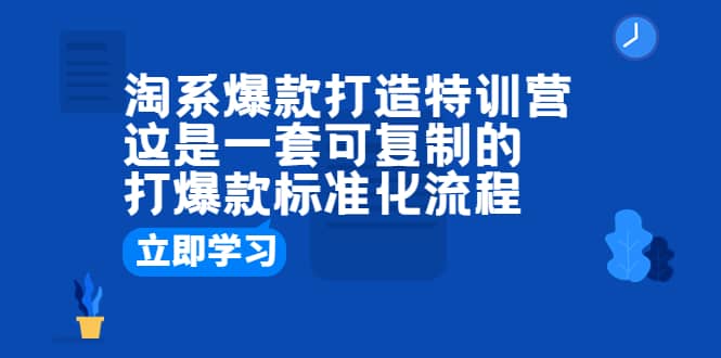 淘系爆款打造特训营：这是一套可复制的打爆款标准化流程-烽云网