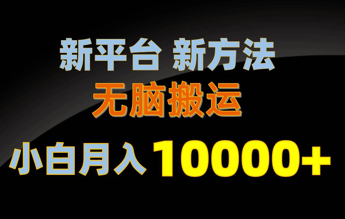 新平台新方法,无脑搬运,月赚10000+,小白轻松上手不动脑-烽云网