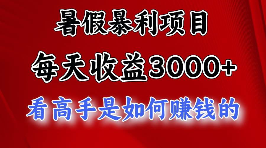 暑假暴利项目，每天收益3000+ 努努力能达到5000+，暑假大流量来了-烽云网