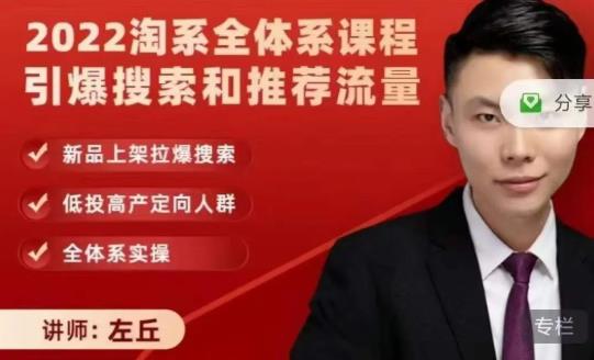 2022淘系全体系课程引爆搜索和推荐流量,新品上架拉爆搜索-烽云网