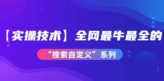 【实操技术】全网最牛最全的“搜索自定义”系列！价值698元-烽云网
