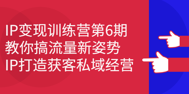 IP变现训练营第6期：教你搞流量新姿势，IP打造获客私域经营-烽云网