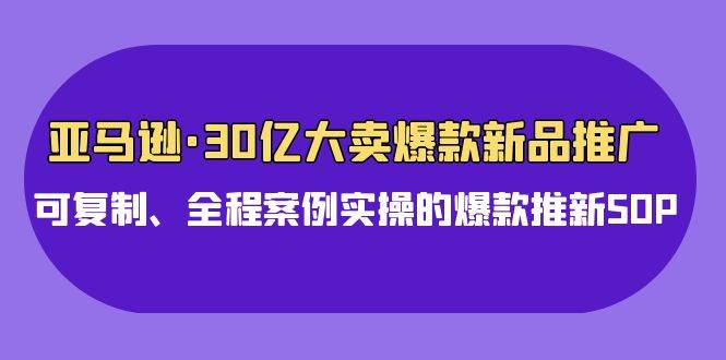 亚马逊30亿·大卖爆款新品推广，可复制、全程案例实操的爆款推新SOP-烽云网