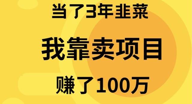 当了3年韭菜,我靠卖项目赚了100万-烽云网