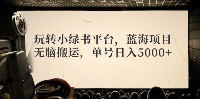 玩转小绿书平台，蓝海项目，无脑搬运，单号日入5000+-烽云网