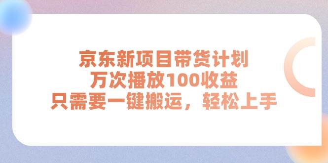 京东新项目带货计划，万次播放100收益，只需要一键搬运，轻松上手-烽云网