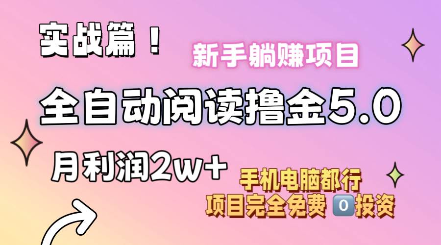 小说全自动阅读撸金5.0 操作简单 可批量操作 零门槛！小白无脑上手月入2w+-烽云网