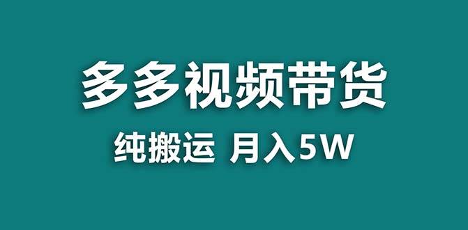 【蓝海项目】拼多多视频带货 纯搬运一个月搞了5w佣金,小白也能操作 送工具-烽云网
