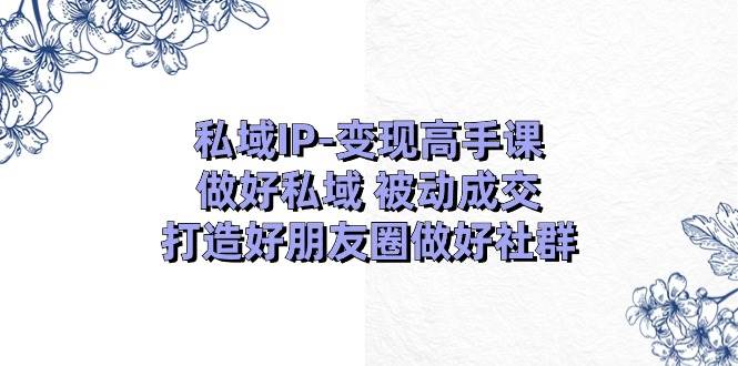 私域IP-变现高手课：做好私域 被动成交，打造好朋友圈做好社群（18节）-烽云网