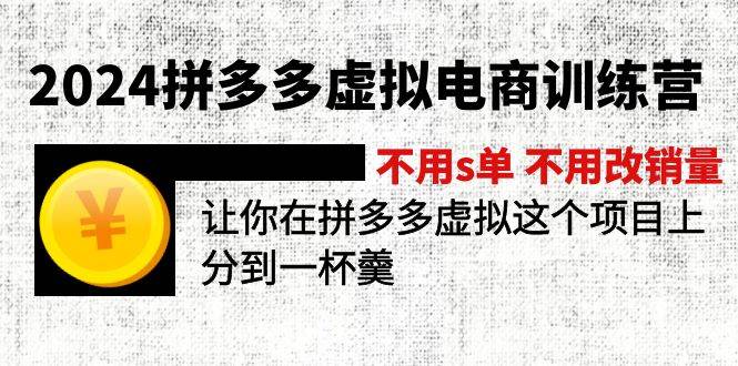2024拼多多虚拟电商训练营 不s单 不改销量  做虚拟项目分一杯羹(更新10节)-烽云网