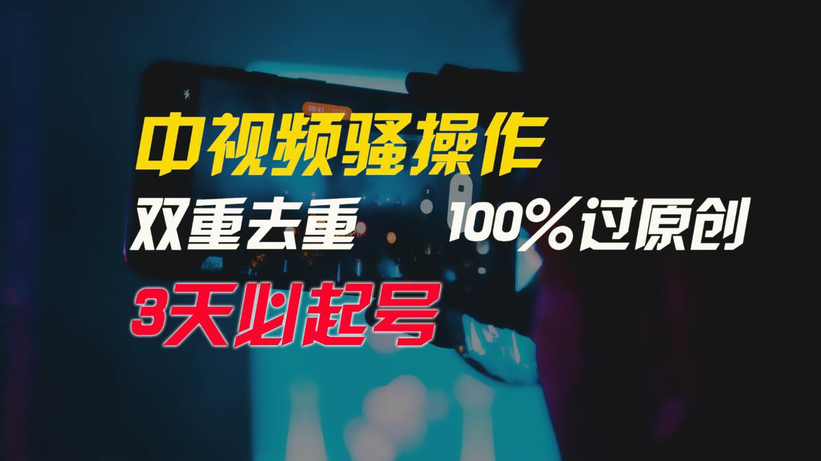 中视频骚操作，双重去重100%过原创，3天比必起号，简单无脑，月入3W+-烽云网