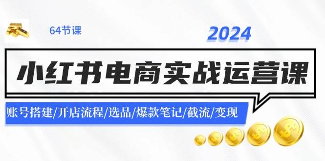 2024小红书电商实战运营课:账号搭建/开店流程/选品/爆款笔记/截流/变现-烽云网