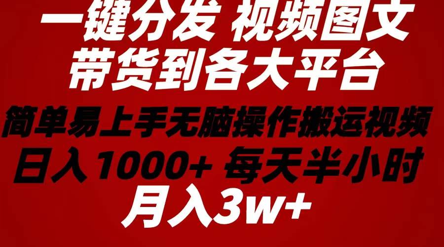 2024年 一键分发带货图文视频  简单易上手 无脑赚收益 每天半小时日入1…-烽云网