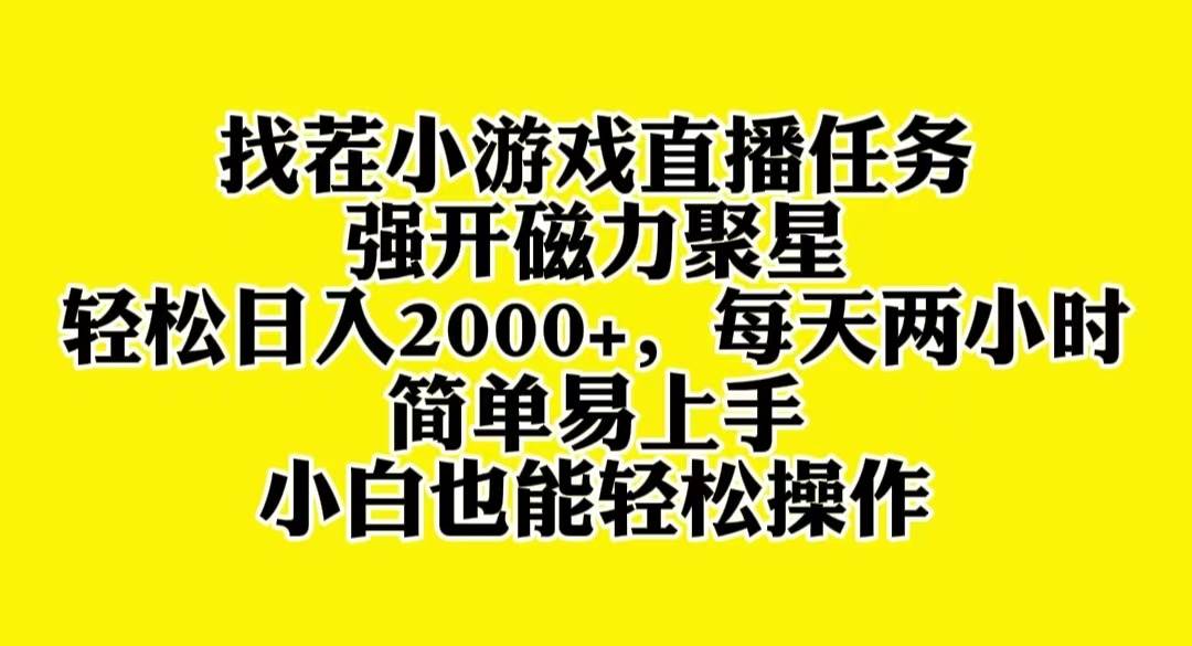 找茬小游戏直播，强开磁力聚星，轻松日入2000+，小白也能轻松上手-烽云网