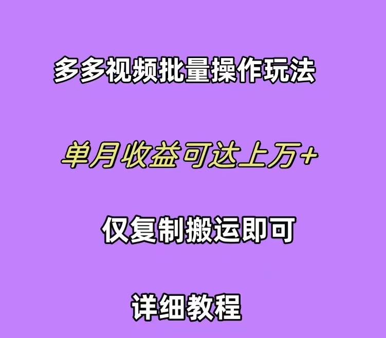 拼多多视频带货快速过爆款选品教程 每天轻轻松松赚取三位数佣金 小白必…-烽云网