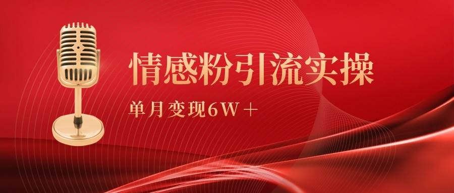 单月变现6w+,情感粉引流变现实操课-烽云网