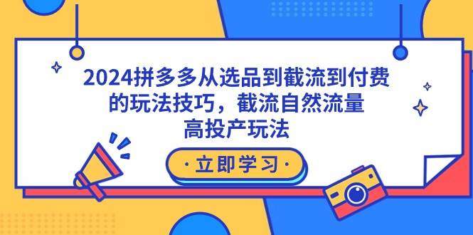 2024拼多多从选品到截流到付费的玩法技巧，截流自然流量玩法，高投产玩法-烽云网