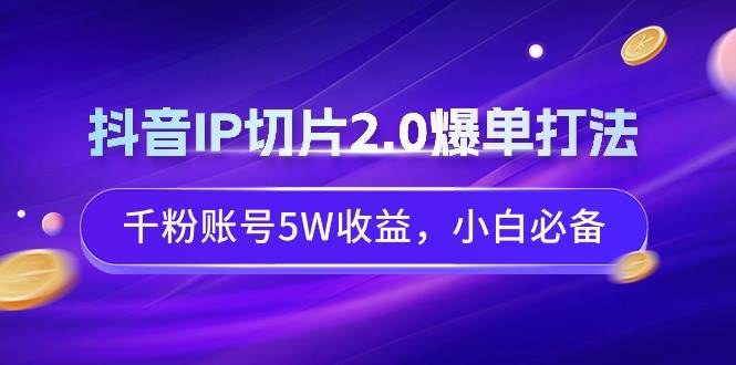 抖音IP切片2.0爆单打法，千粉账号5W收益，小白必备-烽云网
