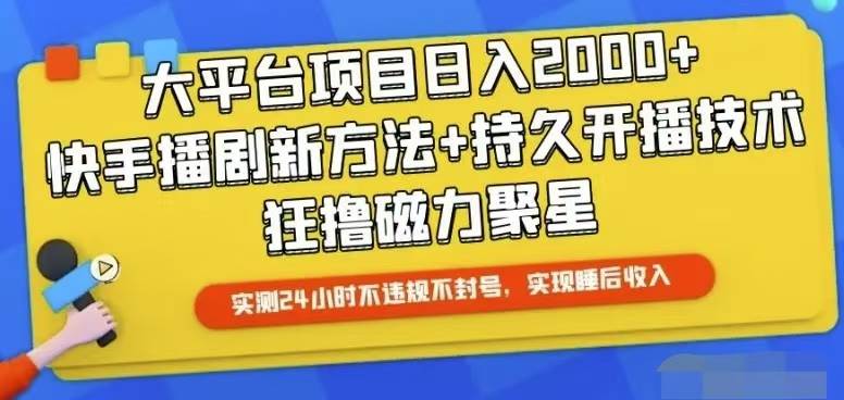 快手24小时无人直播,真正实现睡后收益-烽云网